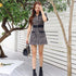 Curvy tweed zip one piece